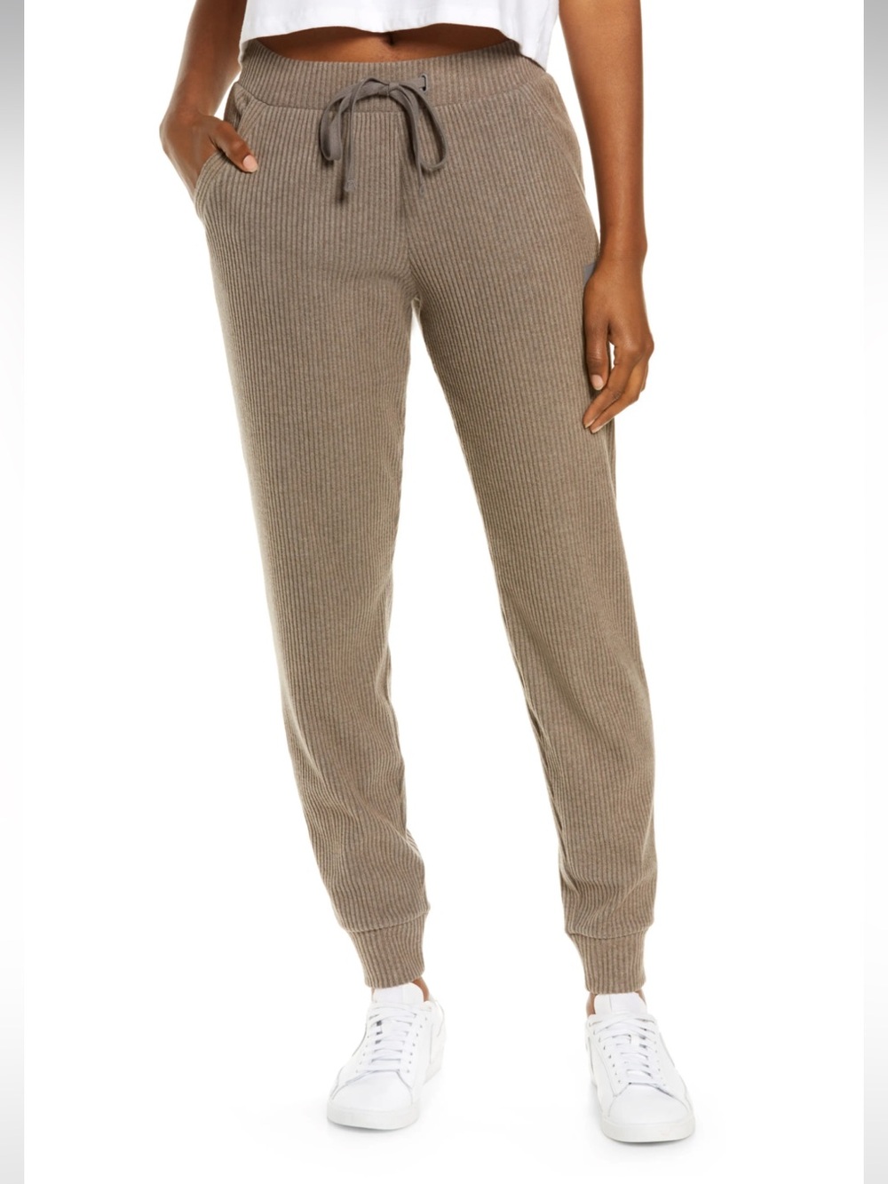 Alo muse ribbed high waist sweatpant - shadow grey